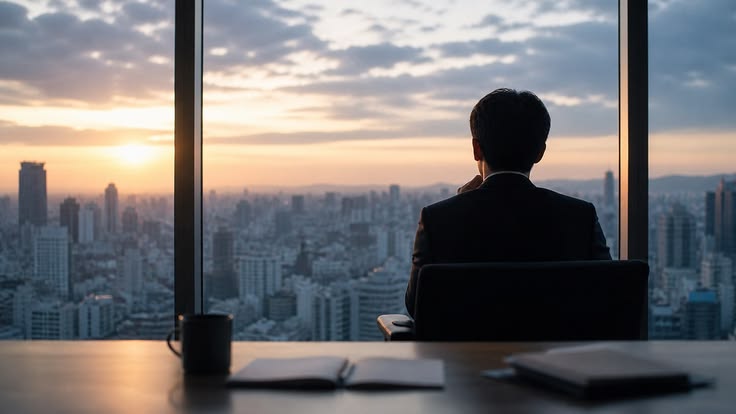 Business professional reviewing financial information
